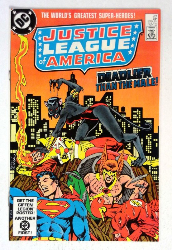 Justice League of America #221 (DC Comics, 1983), raw comic book in NM- condition — front cover