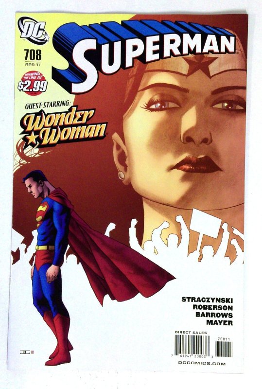 Superman #708 (DC Comics, 2011), raw comic book in NM- condition — front cover