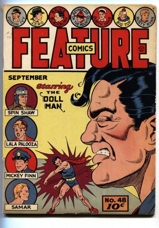 Feature Comics #48-1941-Dollman-Zero Ghost DETECTIVE-Last USA Spirt Appearance (Quality Comics, 1941), raw, ungraded comic book — front cover
