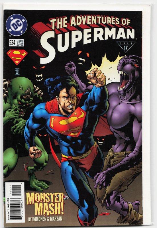 Adventures of Superman #534 (DC Comics, 1996), raw, ungraded comic book — front cover