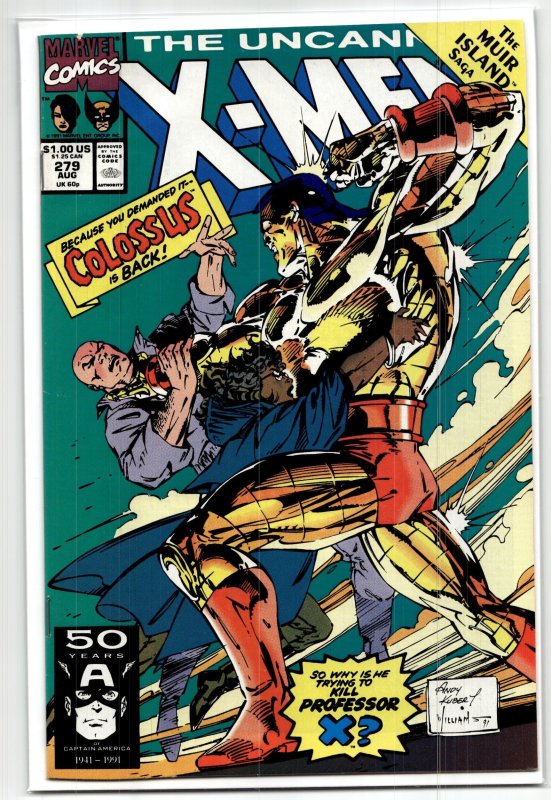 The Uncanny X-Men #279 (Marvel Comics, 1991), raw, ungraded comic book — front cover