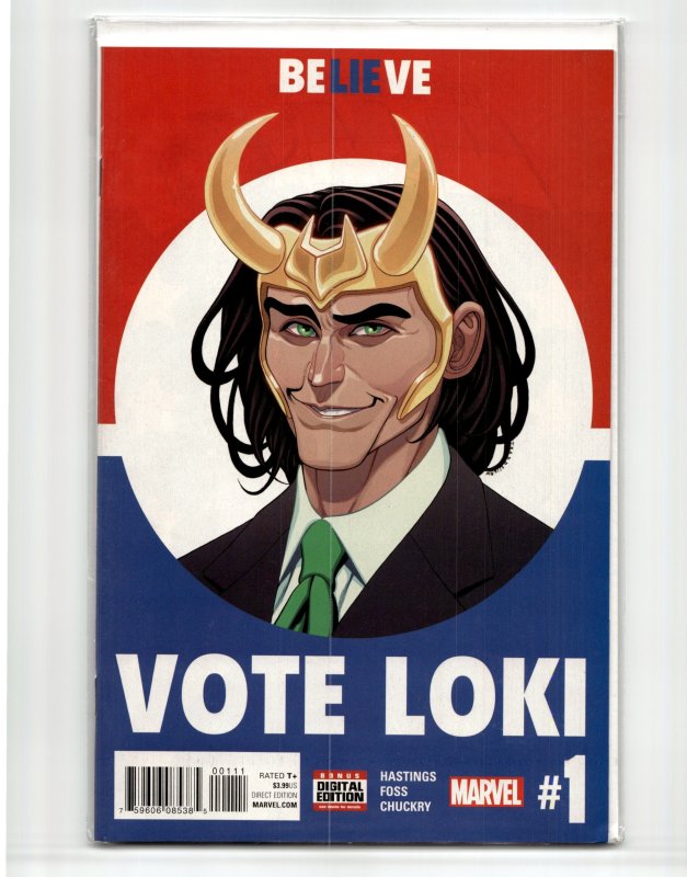 Vote Loki #1 (Marvel Comics, 2016), raw, ungraded comic book — front cover