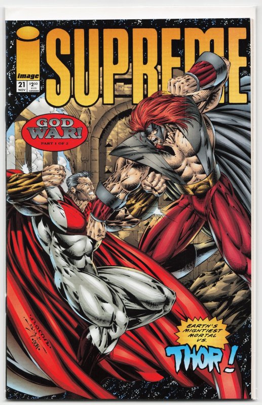 Supreme #21 (Image Comics, 1994), raw, ungraded comic book — front cover