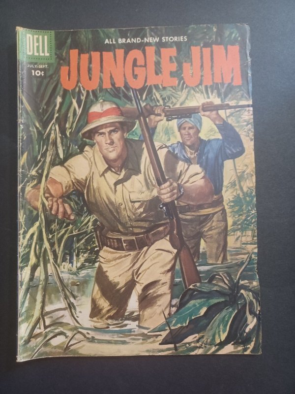 Jungle Jim #13 (Dell Comics, 1957), raw comic book in VG condition — front cover