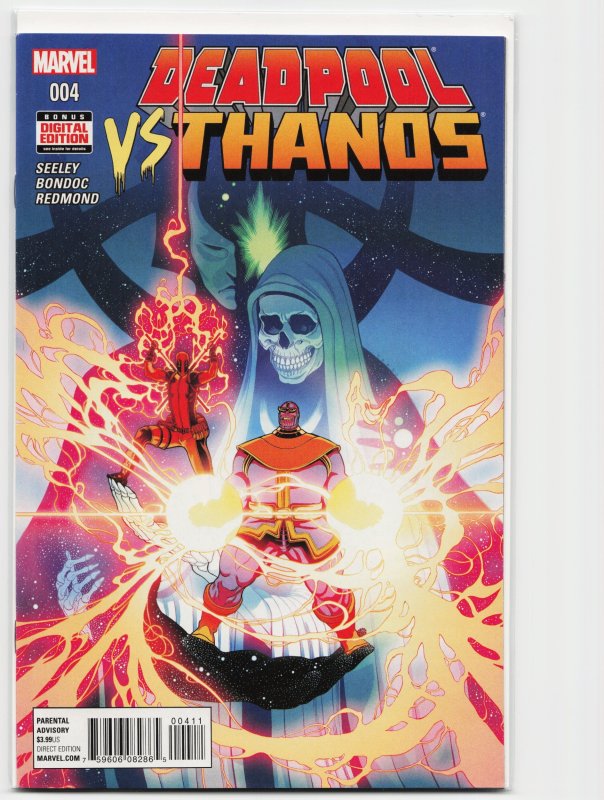 Deadpool vs. Thanos #4 (2015), raw, ungraded comic book — front cover