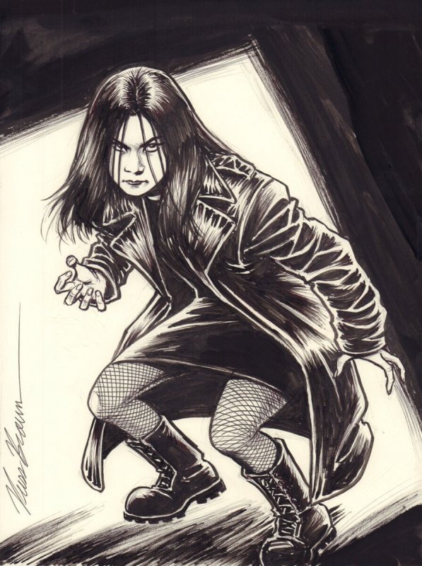 The Female Kimiko from the Boys Commission - Signed art by Russ Braun, raw, ungraded comic book — front cover