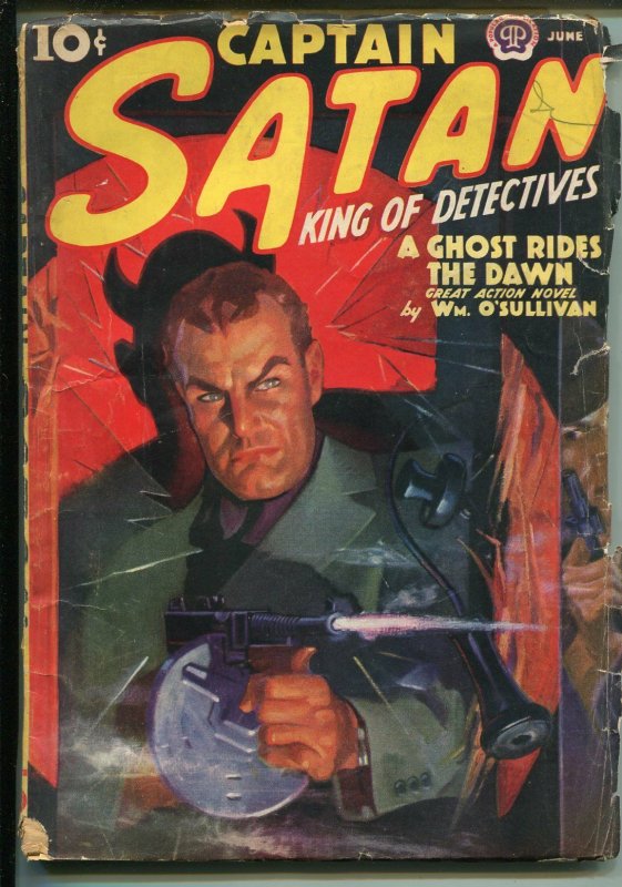 Captain Satan Pulp 6/1938- Ghost Rides the Dawn -VG, raw comic book in VG condition — front cover