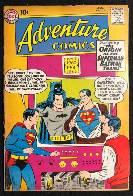 Adventure Comics #275 (DC Comics, 1938), raw comic book in VG- 3.5 condition — front cover