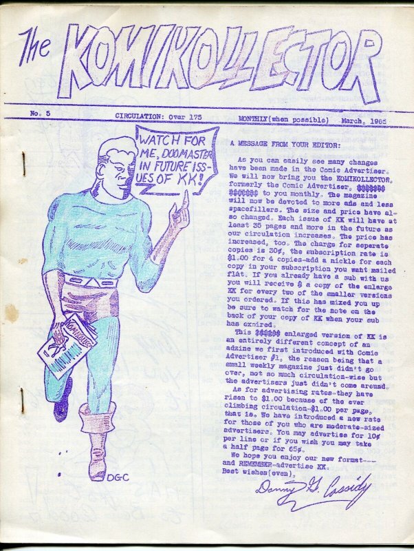 Komikollector #5 (1965), raw comic book in VG/FN condition — front cover