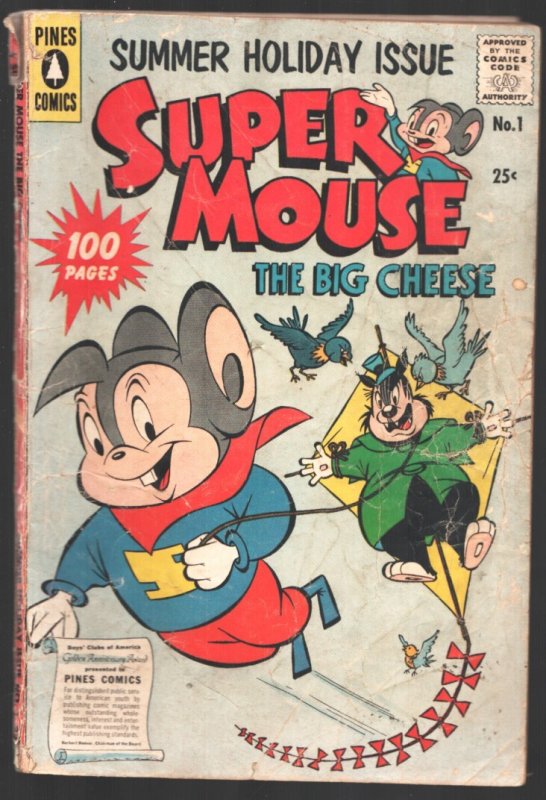 Super Mouse #1 (1957), raw, ungraded comic book — front cover
