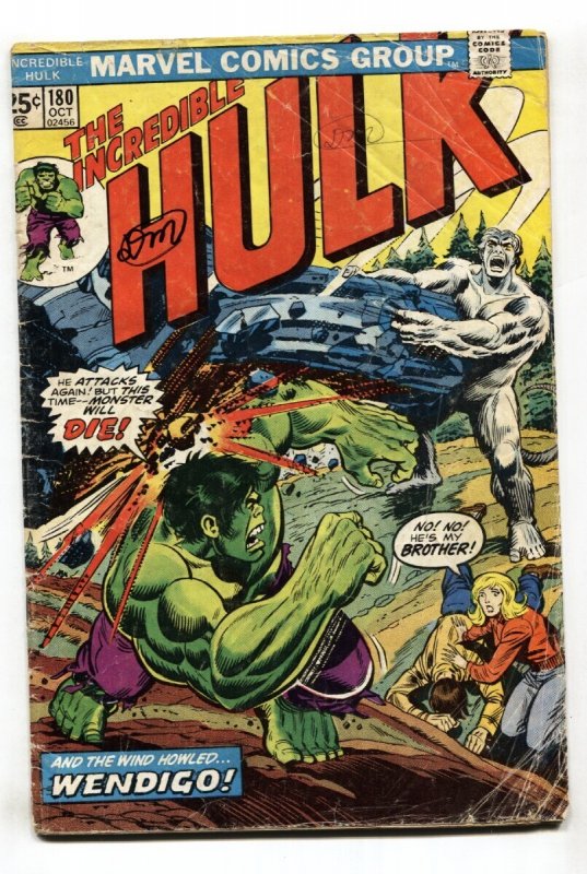 Incredible Hulk #180 - 1974 - Marvel - P - Comic Book (Marvel Comics, 1974), raw, ungraded comic book — front cover