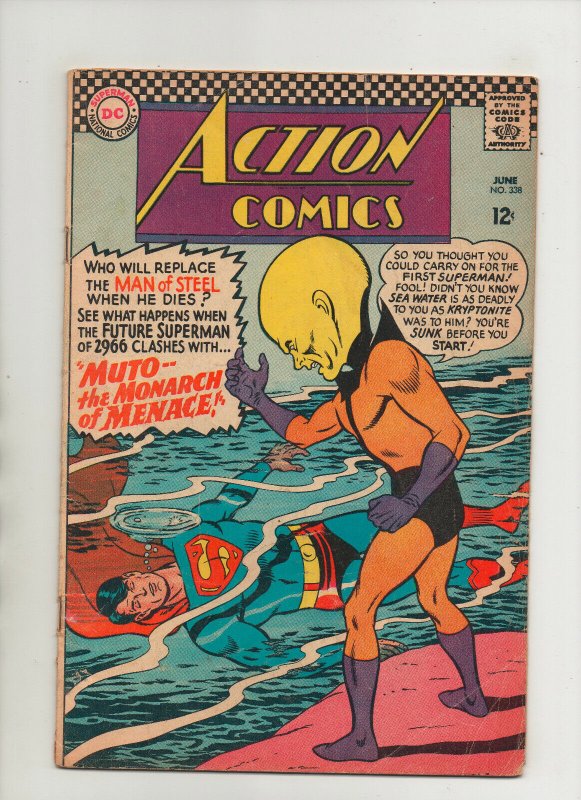 Action Comics #338 (DC Comics, 1966), raw comic book in 5.0 condition — front cover