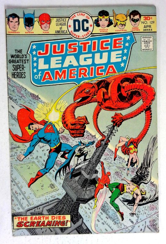 Justice League of America #129 (DC Comics, 1976), raw comic book in FN condition — front cover