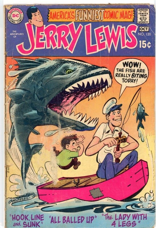 Adventures of Jerry Lewis #120 (DC Comics, 1970), raw comic book in GD+ 2.5 condition — front cover