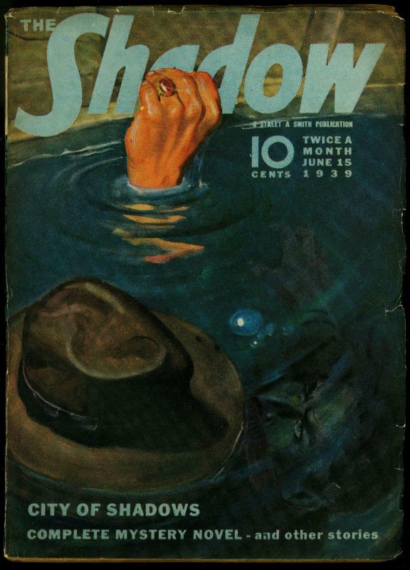 The Shadow Pulp June #15 (1939), raw comic book in VG/FN condition — front cover