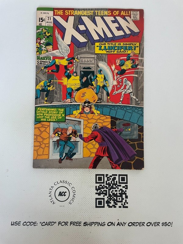 (Uncanny) X-Men #71 (Marvel Comics), raw comic book in VF- condition — front cover