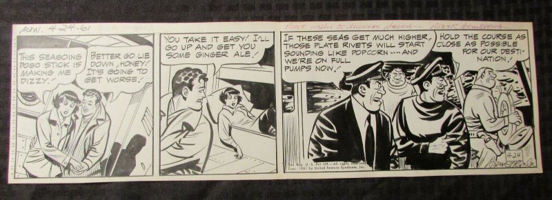 Ella Cinders Daily Strip - 4/24/61 Signed art by Roger Armstrong, raw, ungraded comic book — front cover