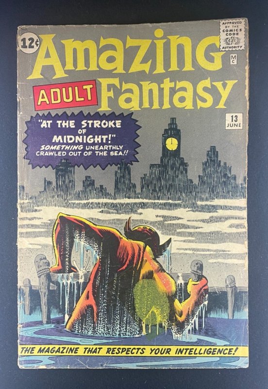 Amazing Adult Fantasy #13 (1961), raw comic book in GD 2.0 condition — front cover