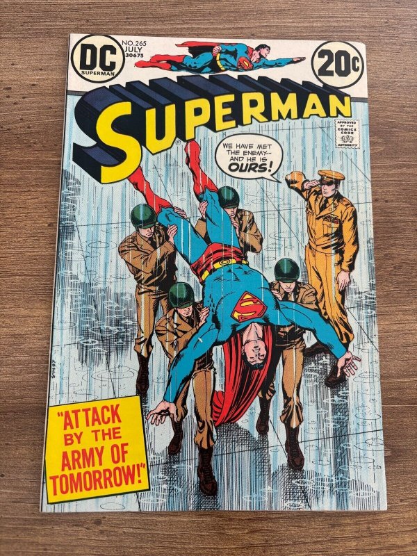 Superman #265 (DC Comics), raw comic book in VF/NM condition — front cover