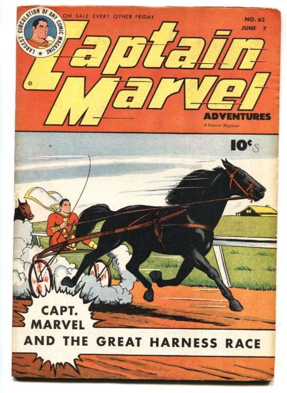 Captain Marvel Adventures #62 -1946-Golden-Age Comic Book-Shazam! VF (Fawcett Publications, 1946), raw comic book in VF condition — front cover