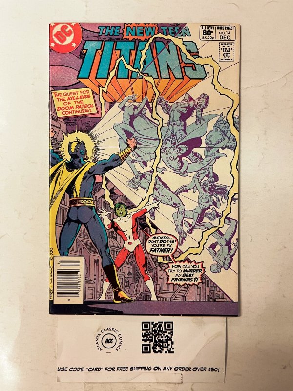 The New Teen Titans #14 (DC Comics), raw comic book in VF condition — front cover