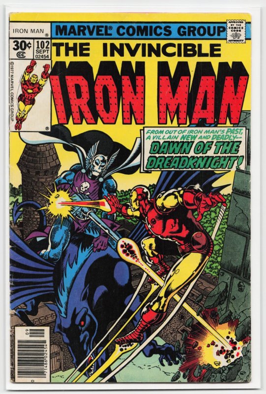 Iron Man #102 (Marvel Comics, 1977), raw, ungraded comic book — front cover