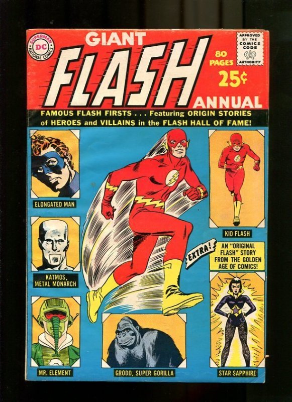 Flash Annual #1 (DC Comics, 1963), raw comic book in VF condition — front cover