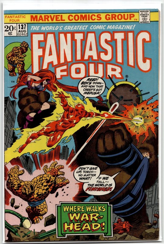 Fantastic Four #137 (Marvel Comics, 1973), raw, ungraded comic book — front cover