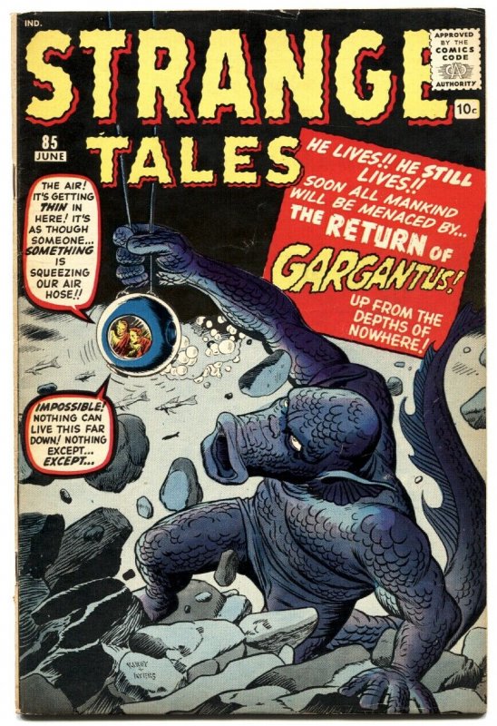 Strange Tales #85-1961-Marvel-Kirby & Ditko-Gargantus-Fn- (Marvel Comics, 1961), raw comic book in FN- condition — front cover