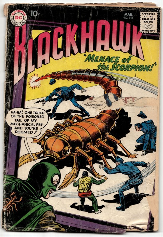 Blackhawk #146 (DC Comics, 1960), raw, ungraded comic book — front cover