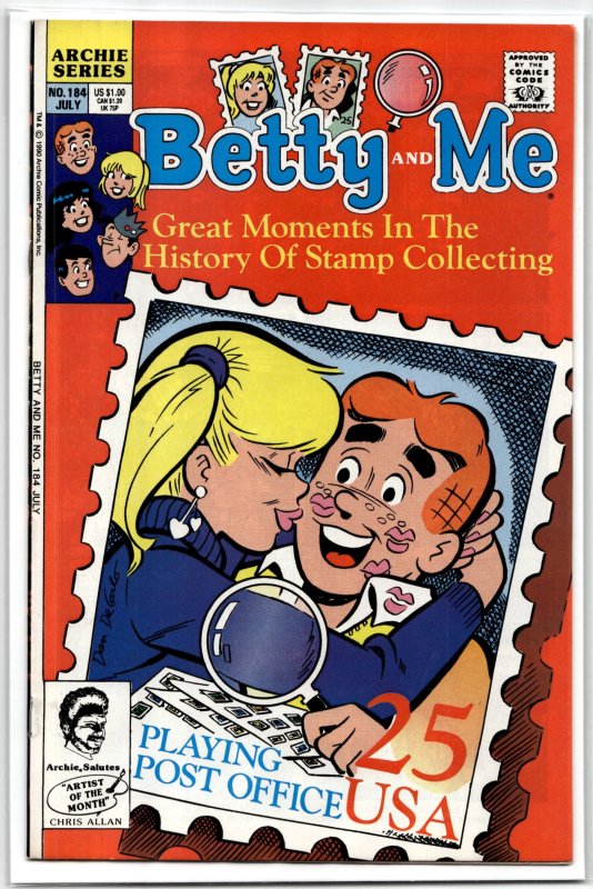 Betty and Me #184 (1990), raw, ungraded comic book — front cover