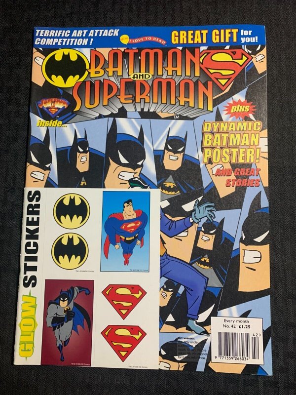 1998 Batman AND Superman Magazine #42 (1998), raw comic book in 7.0 condition — front cover