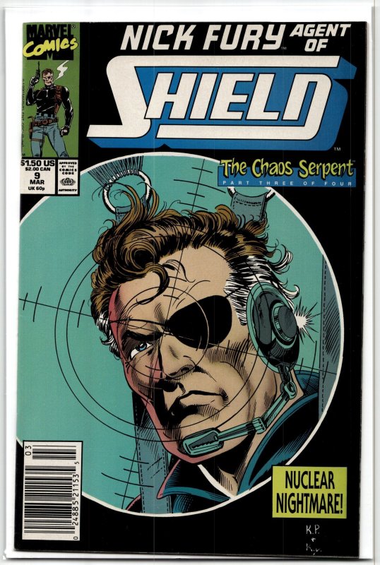 Nick Fury, Agent of SHIELD #9 (Marvel Comics, 1990), raw, ungraded comic book — front cover