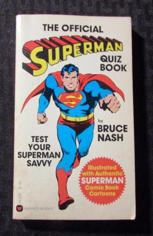 1978 Official Superman Quiz Book by Bruce Nash FVF 7.0 1st Warner Paperback (1978), raw comic book in 7.0 condition — front cover