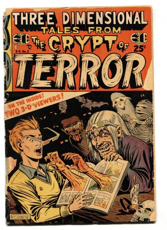 3-D Tales from the Crypt of Terror #2 (EC Comics, 1954), raw comic book in FR condition — front cover