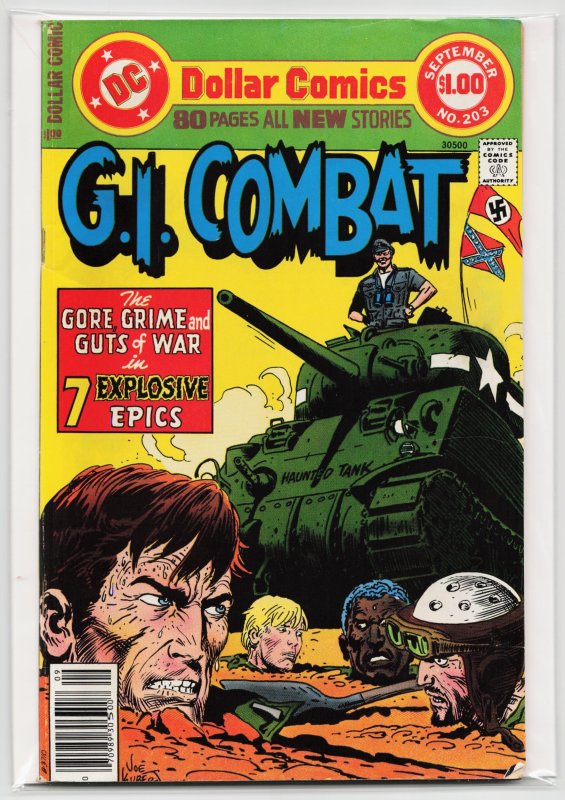 G.I. Combat #203 (DC Comics, 1977), raw, ungraded comic book — front cover