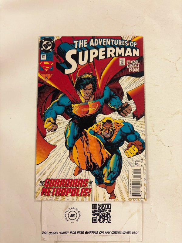 Adventures of Superman #511 (DC Comics, 1994), raw comic book in NM condition — front cover