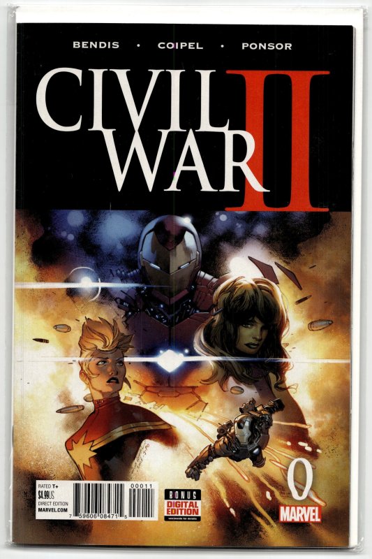 Civil War II #0 (Marvel Comics, 2016), raw, ungraded comic book — front cover