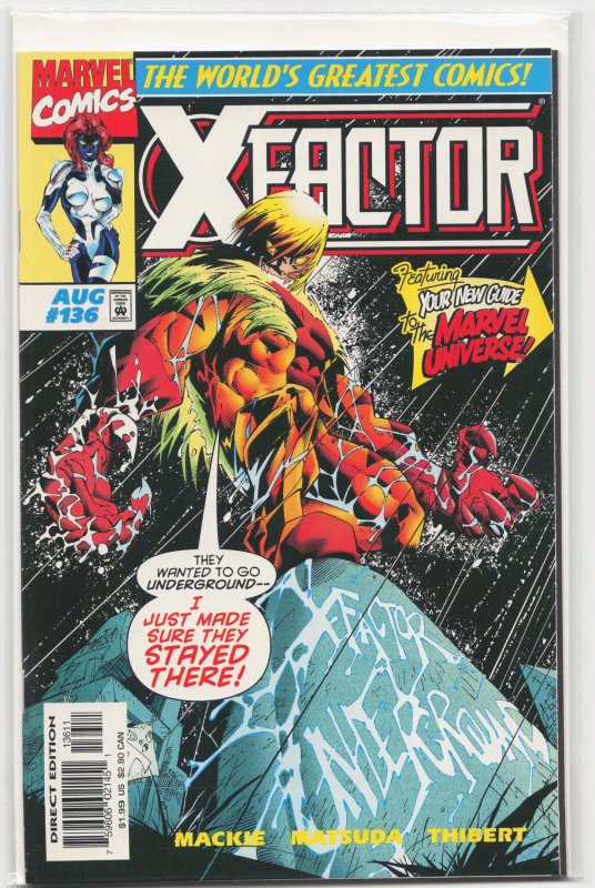 X-Factor #136 (Marvel Comics, 1997), raw, ungraded comic book — front cover