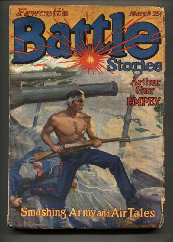Pulp: Battle Stories 3/1928-Pulp Magazine-Terrance X. O'Leary-RARE, raw, ungraded comic book — front cover