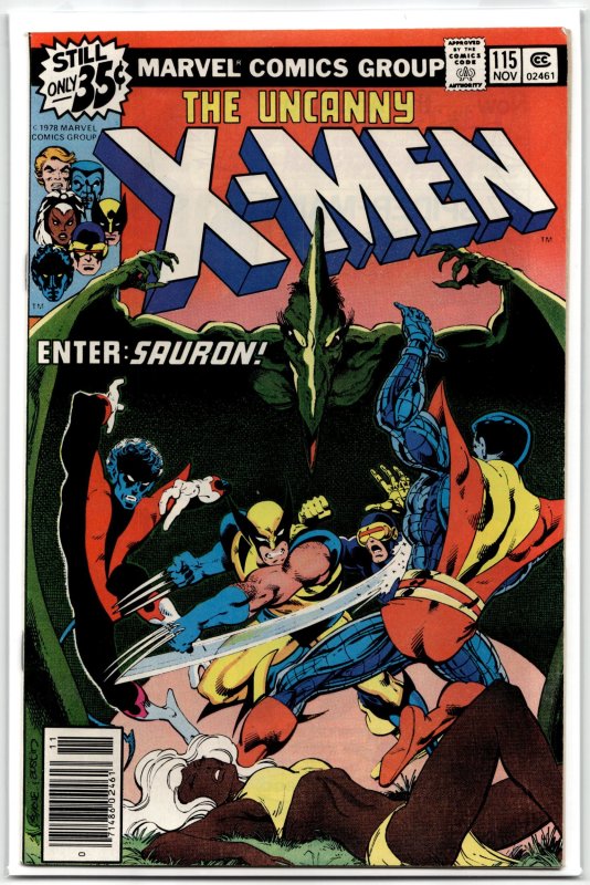 The X-Men #115 (Marvel Comics, 1978), raw, ungraded comic book — front cover