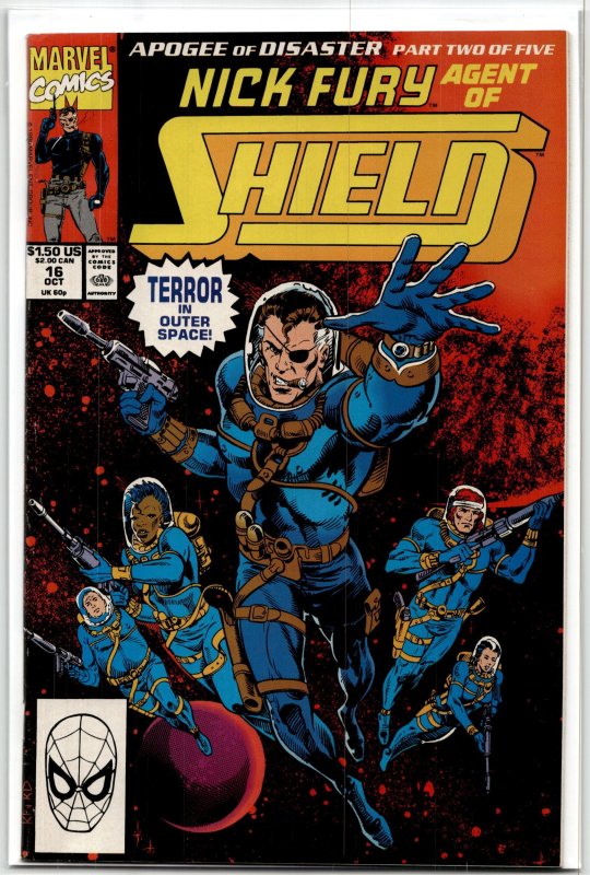 Nick Fury, Agent of SHIELD #16 (Marvel Comics, 1990), raw, ungraded comic book — front cover