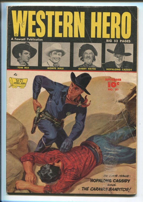 Western Hero #82 (Fawcett Publications), raw comic book in VG condition — front cover