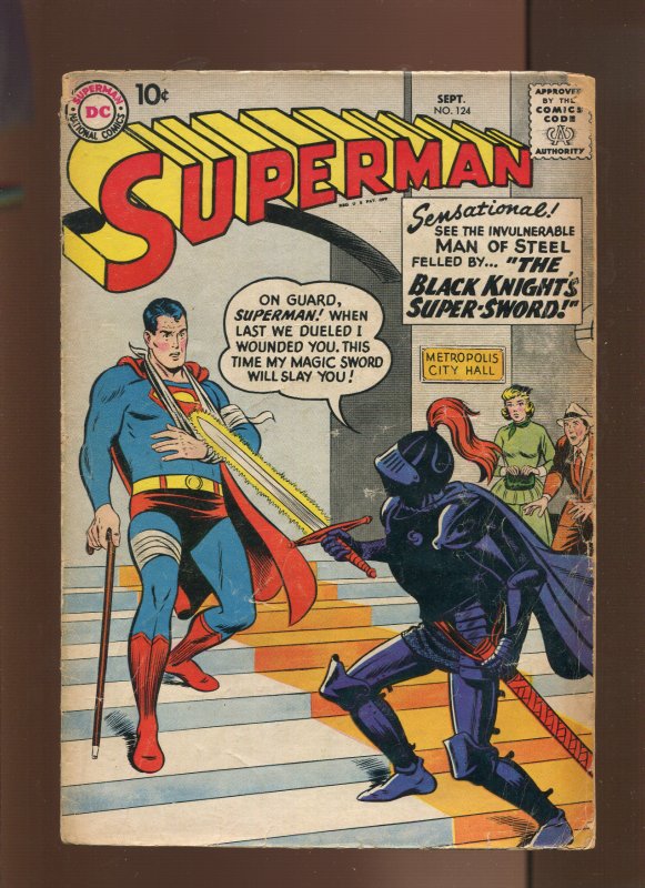 Superman #124 (DC Comics, 1958), raw comic book in 3.0 condition — front cover