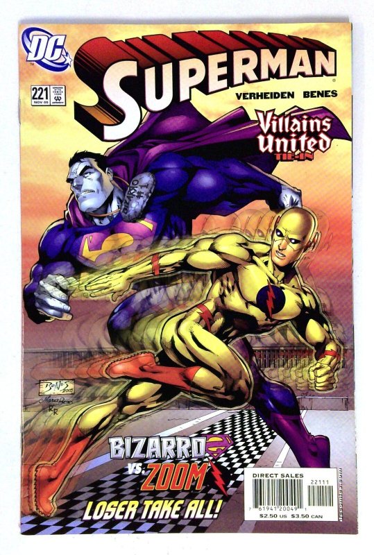 Superman #221 (DC Comics, 2005), raw comic book in NM- condition — front cover