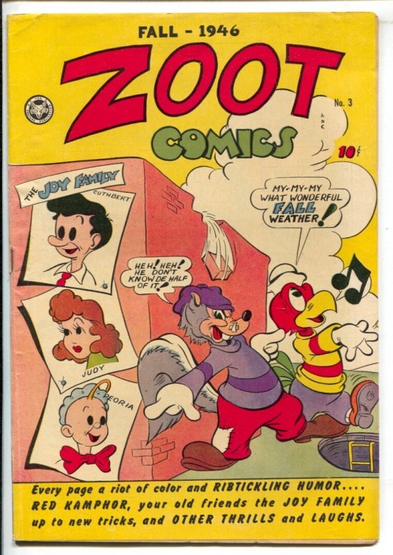 Zoot #3 (1946), raw comic book in VF- condition — front cover