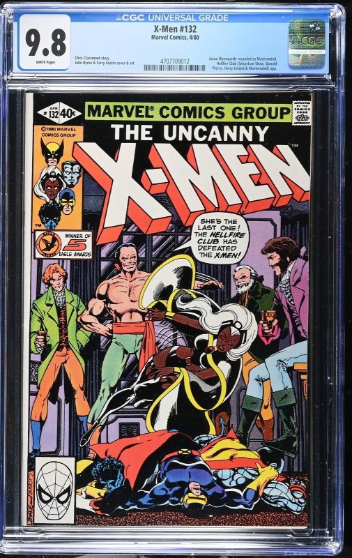 X-Men #132 (Marvel Comics, 1980), CGC 9.8 graded comic book, Universal Blue label — front cover in its holder