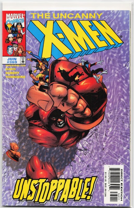 The Uncanny X-Men #369 (Marvel Comics, 1999), raw, ungraded comic book — front cover