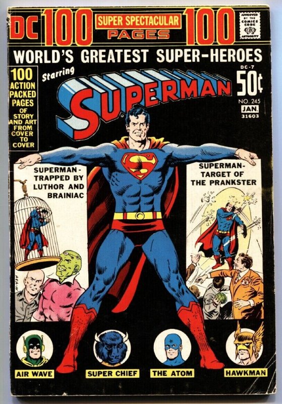 Superman #245 (DC Comics, 1972), raw comic book in VG condition — front cover
