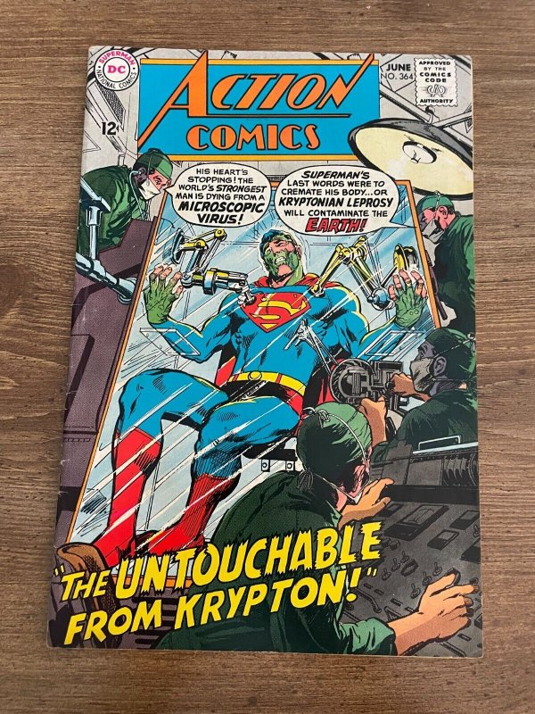 Action Comics #364 (DC Comics, 1968), raw comic book in VF/NM condition — front cover